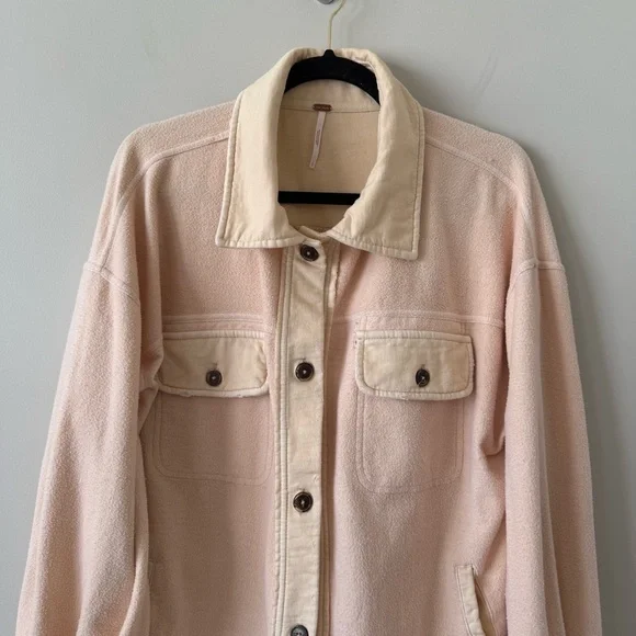 Free People “Ruby” Two tone creamsicle orange Shacket - Picture 5 of 11
